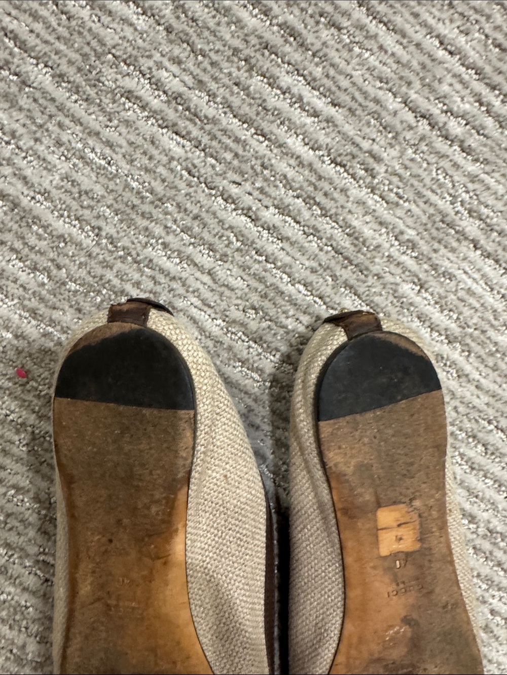 Vintage Gucci Logo Canvas Ballet Flats Made in Italy Size 40 - Picture 5 of 5